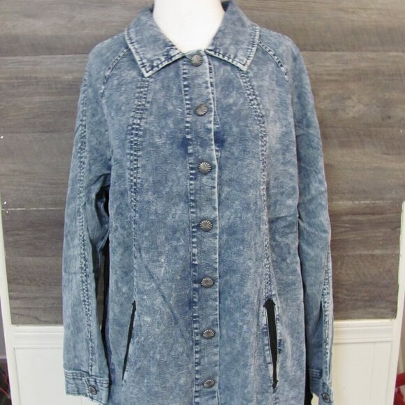 2FLYCO  HILDAGO FALLS  LADIES DENIM/CHAMBRAY JACKET WITH FRINGE NWT - Picture 9 of 13